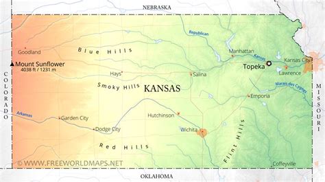 Physical Map Of Kansas