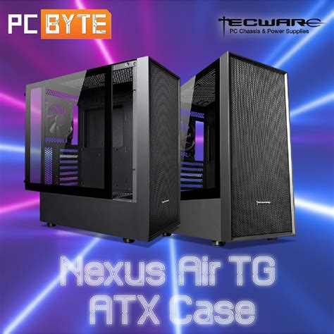 TECWARE Nexus Air TG ATX Gaming Case Black Shopee Malaysia