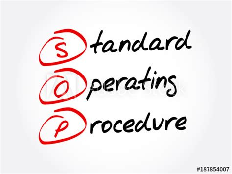 Sop Standard Operating Procedure Acronym Business