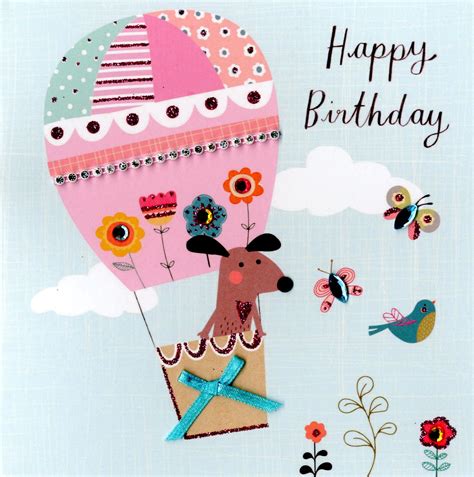 Cartoon mothers day greeting cards. Cute Dog Embellished Birthday Greeting Card | Cards