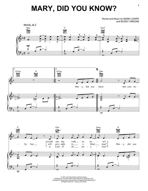 This is a very easy piano tutorial for beginners. Mary, Did You Know? | Sheet Music Direct