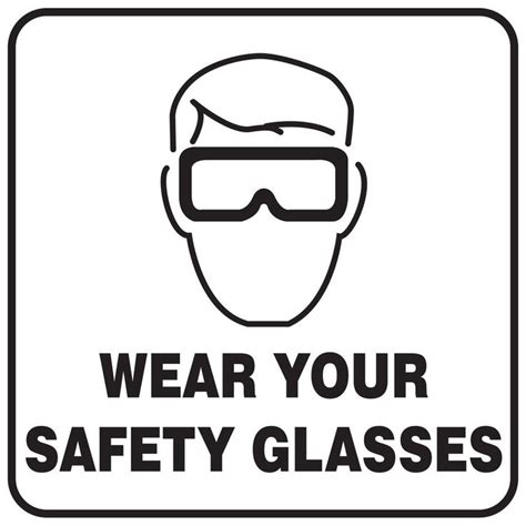 ns signs 7 x 7 wear your safety glasses graphic safety sign nssigns