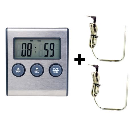 Nemcobrother Digital Probe Oven And Meat Thermometer Timer For Bbq Grill