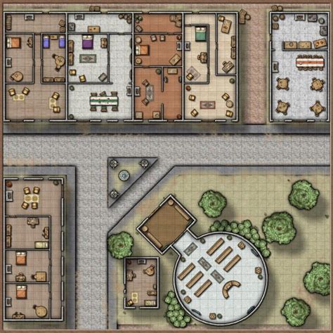 Shadowrun floorplan hideout tabletop rpg maps modern map fantasy map. Village Street | Dungeon maps, Pathfinder maps, Map