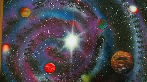 Spiral Galaxy Spray Paint Art By Gumvis Art Youtube