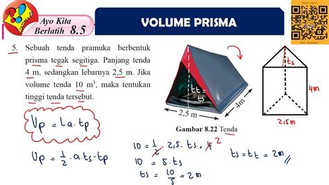 Ayo Berlatih 85 No 5 Volume Prisma Bangun Ruang Sisi Datar Matematika