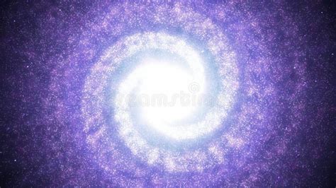 Beautiful Purple Spiral Galaxy In Space Swirling With Nebula Stars