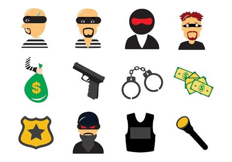 Free Theft And Thief Criminal Law Icons Vector 133888 Vector Art At