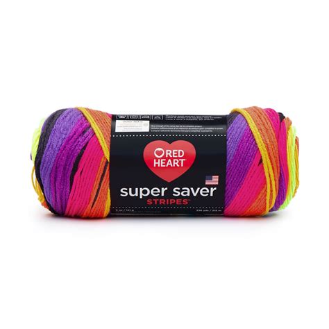 Red Heart Super Saver Yarn Bright Stripe 5oz141g Medium Acrylic