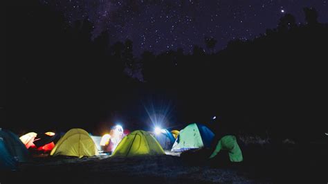 Wallpaper Tent Camping Starry Sky Tents Night Hd Picture Image