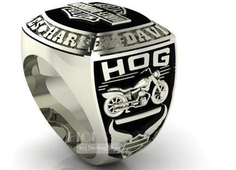 Harley Davidson Solid 925 Sterling Silver Mens Biker Ring Biker