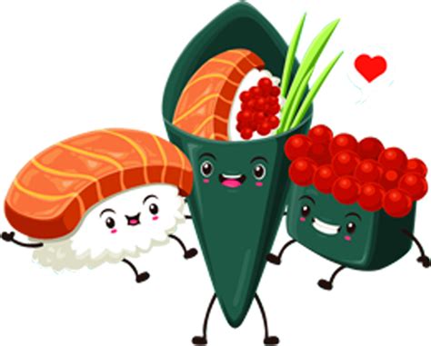 Japanese Cuisine Cartoon Clipart Sushi Png Transparent Png Full