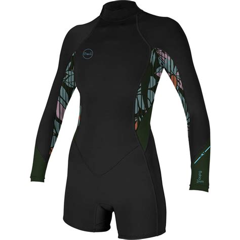 2021 Oneill Womens Bahia 21mm Back Zip Long Sleeve Shorty Wetsuit