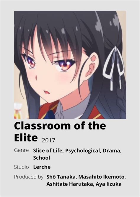 Classroom Of The Elite Minimalist Poster Anime Anime Films