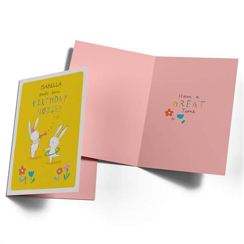 personalised cute bunnies and rabbits editable birthday card hallmark australia