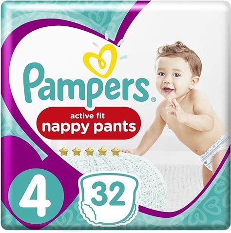 Pampers Premium Protection Active Fit Nappy Pants 32 Nappies 8kg 14kg Size 4 Uk