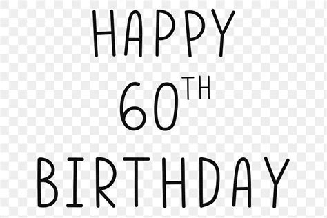 Png Happy 60th Birthday Typography Free Png Sticker Rawpixel