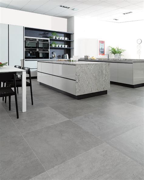 Concrete Look Tiles Rodano Silver Industrial Kitchen Perth By