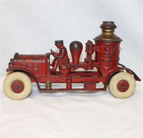 Bargain Johns Antiques Kenton Toys Antique Cast Iron Fire Pump Truck