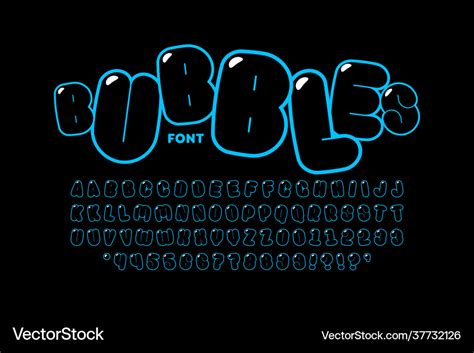 Bubble Style Font Design Alphabet Letters Numbers Vector Image