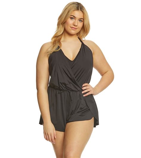 Kenneth Cole Reaction Plus Size Swim Romper At Free