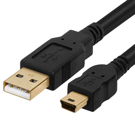 Usb A Male To Mini B Male Pin Gold Plated Cable Feet Black