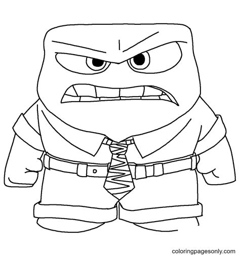 Inside Out Disney Anger Coloring Page Free Printable Coloring Pages