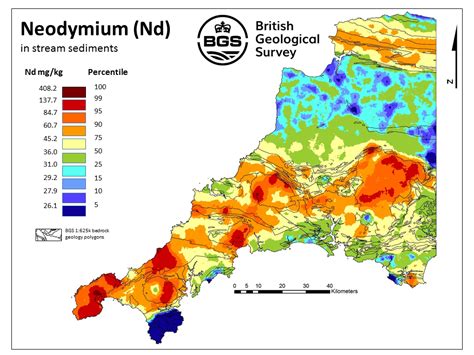 South West England Rare Earth Element Stream Sediments British