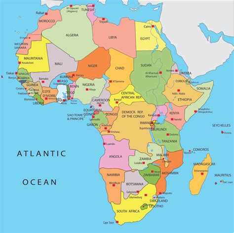 Africa Map Countries And Capitals Google Search When The Printable Map Of Africa With Capitals 