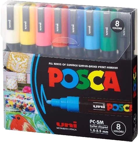 8 Posca Paint Markers 5M Medium Posca Markers With Reversible Tips