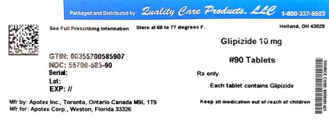 Glipizide Tablets Usp 5 Mg And 10 Mg Rx Only