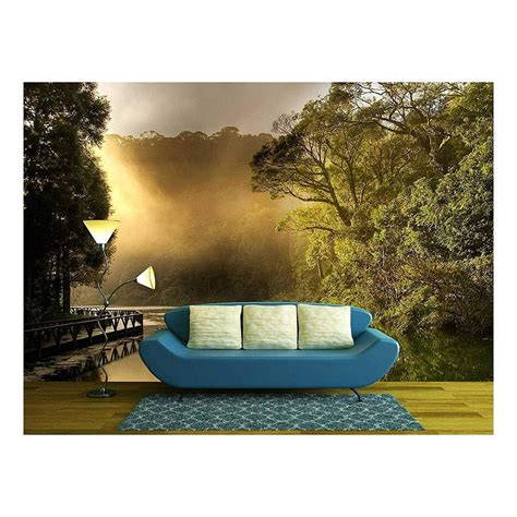 Wall26 Landscape Of Morning Sunrise With Lake And Forest Removable
