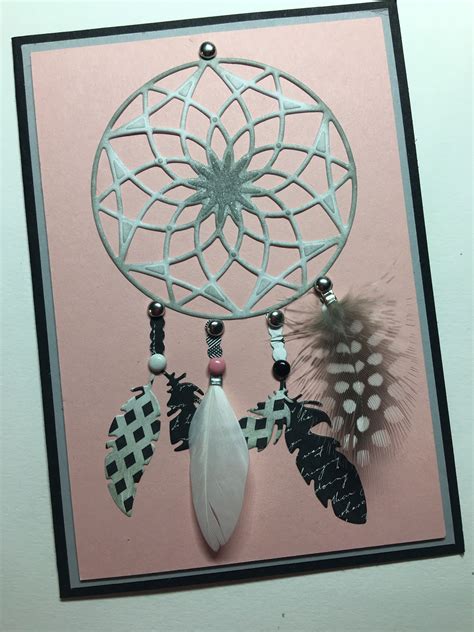 Dromenvanger Marianne Design Dreamcatcher Feather Cards Handmade