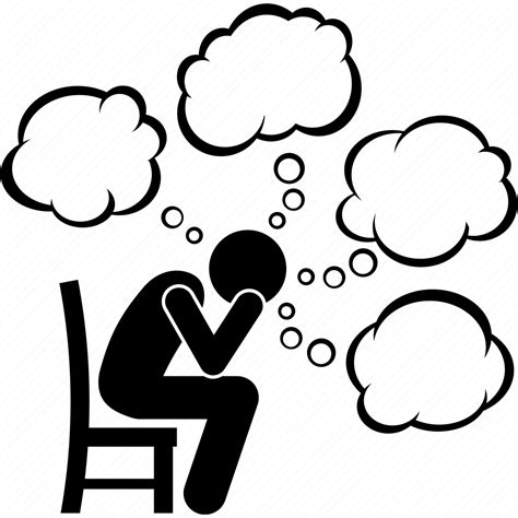 Depress Man Many Overthinking Problem Thinking Thoughts Icon