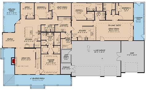 Some simple house plans place a hall bathroom between the bedrooms, while others give each bedroom a. Modern Farmhouse Plan with In-Law Suite - 70607MK ...