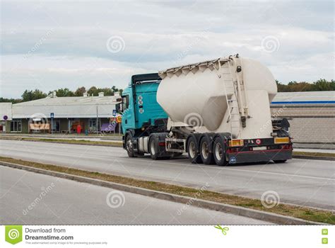 Tanker Truck Transporting Fuel Stock Image Image Of Automobile