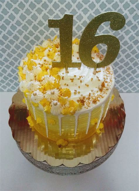 Yellow Ombre Sweet 16 Cake Sweet 16 Birthday Cake Sweet 16 Cakes