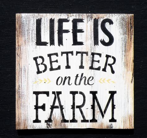 Life Is Better On The Farm Rustic Wood Sign Distressed Country Quote