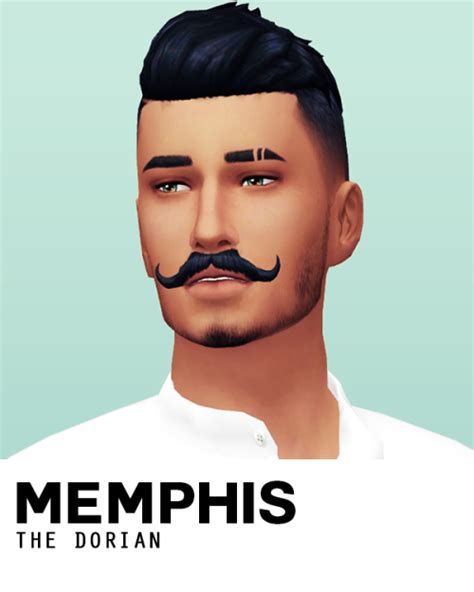 The Dorian Mustache Memphis Sims 4 Hair Male Tumblr