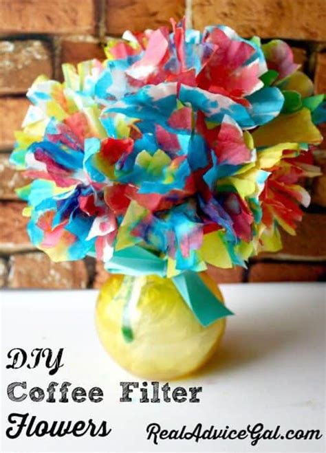 Easy Mothers Day Flower Craft Coffee Filter Flowers