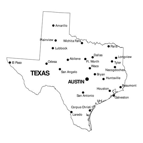 Texas Map Outline 10 Free Pdf Printables Printablee