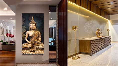 Modern Buddha Wall Decorating Ideas Entryway Buddha Stratue Home