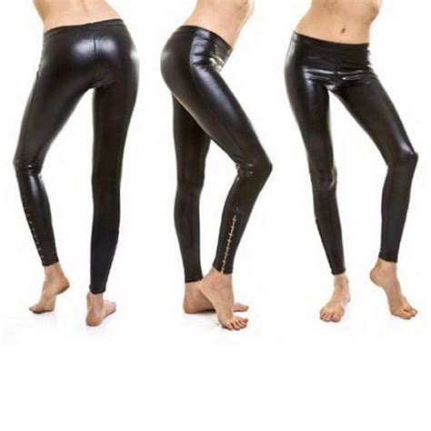 Buy Women Sexy Black Latex Tights Trousers For Woman