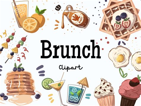 Brunch Clipart Set Digital Download Cute Food Png Bundle Etsy