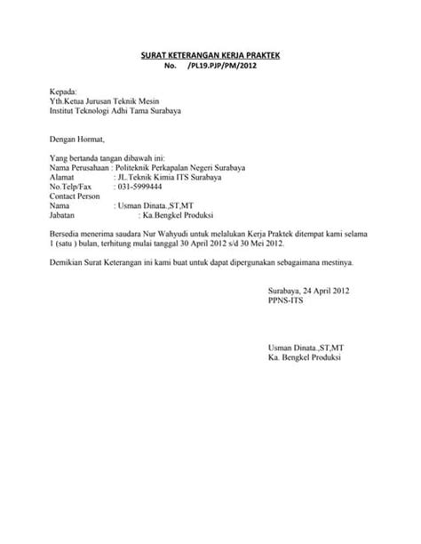 Surat Keterangan Magang Pdf