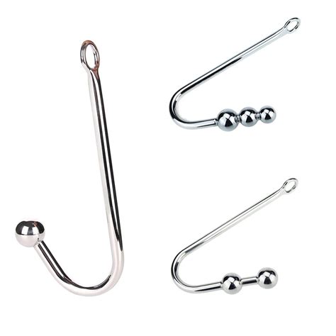 Metal Anal Hook With Ball Prostate Massager Butt Plug Anus Dilator Stainless Steel Sex Toys For