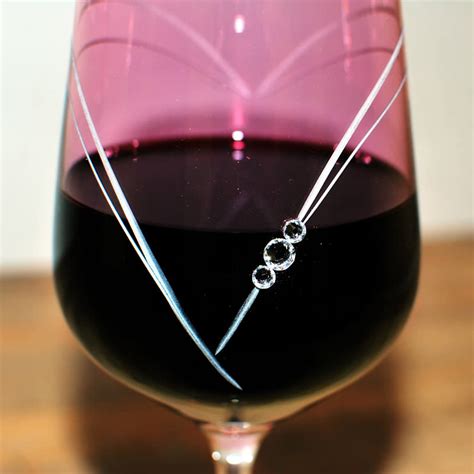 Pink Heart Wine Glass With Swarovski Crystal Elements