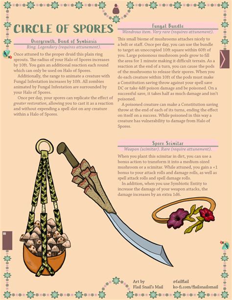 Fungal Items Class Items For Spore Druids Art Unearthedarcana D D