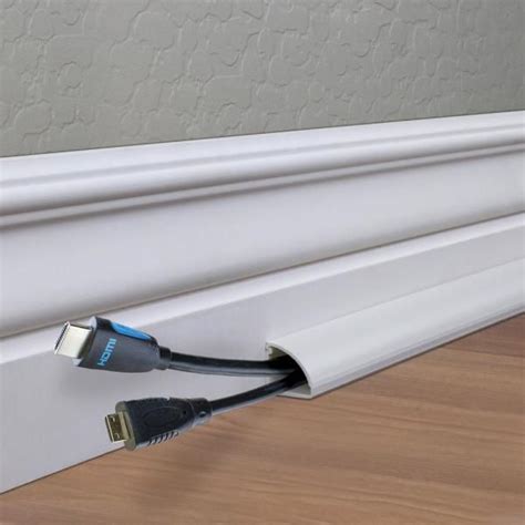 Commercial Electric 5 Ft 14 Round Baseboard Cord Channel White A60