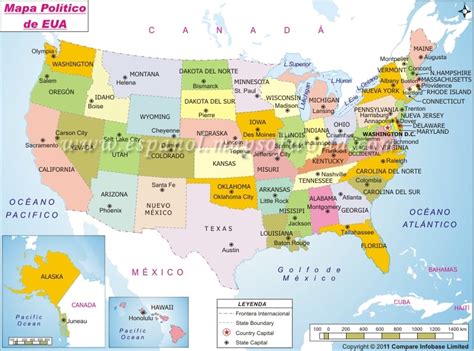 Usa Mapa Estados Y Capitales